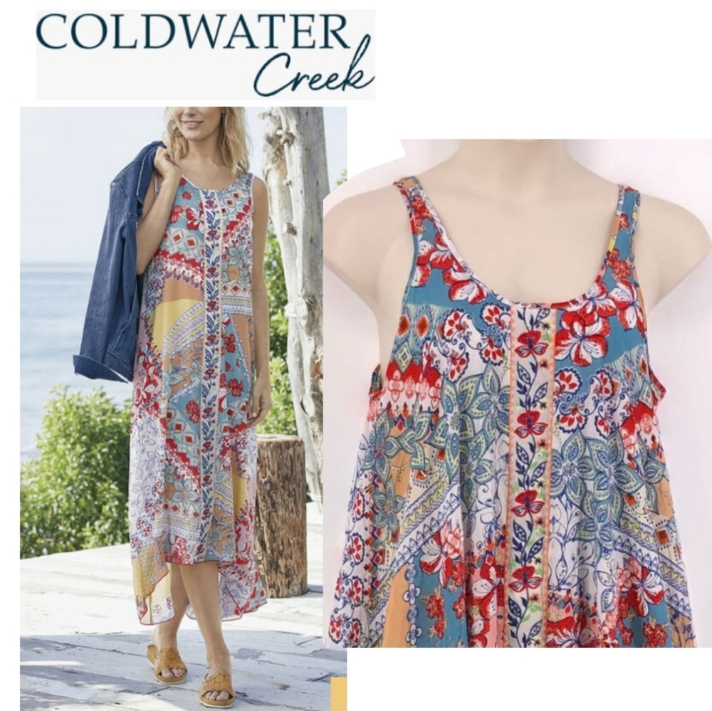 Coldwater Creek Dancing Dreams Patchwork dress.